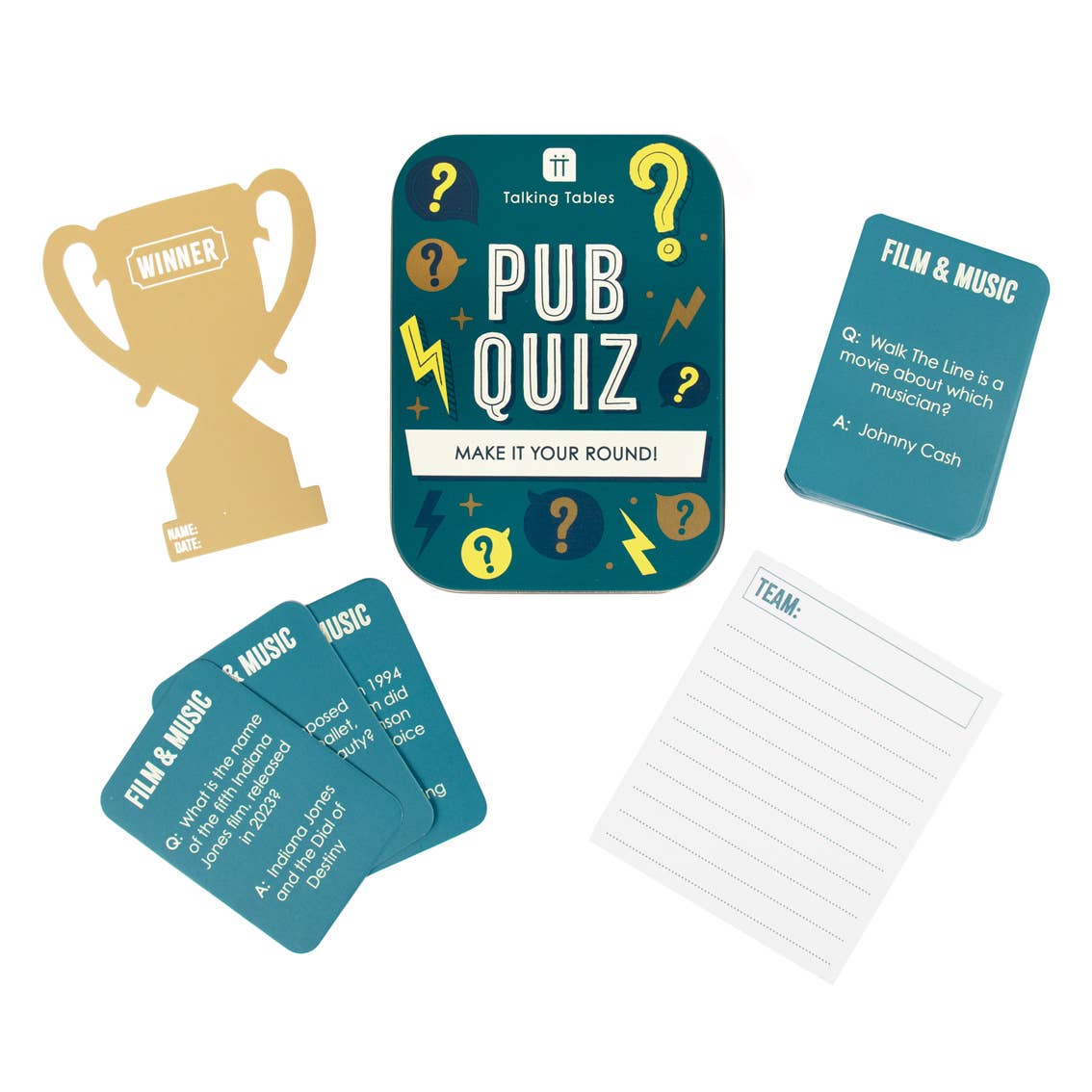 Talking Tables USA - Fun in a Tin Travel Games | Stocking Stuffer  | Card Game
